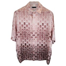 Camicia da bowling Amiri Gradient Tape in seta rosa Altro
