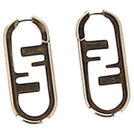 Fendi-Fendi O’Lock Earrings in Gold Metal-Golden,Metallic
