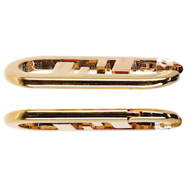 Fendi-Fendi O’Lock Earrings in Gold Metal-Golden,Metallic