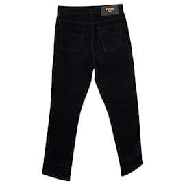 Fendi-Fendi Mid-Rise Straight-Cut Jeans in Black Cotton-Black