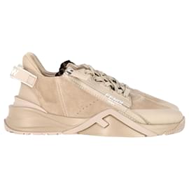 Fendi-Fendi Flow Low-Top Sneakers in Nude Suede-Brown,Flesh