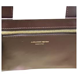 Alexander Mcqueen-Alexander McQueen leather tote-Red,Dark red