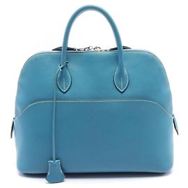 Hermès Borsa da viaggio in pelle Hermes Bolide Relax 45 Blu