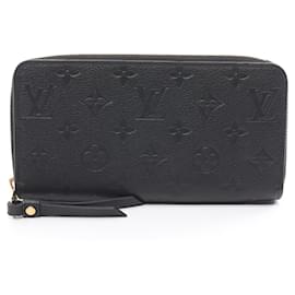 Louis Vuitton-Louis Vuitton Monogram Empreinte Zippy Wallet  Leather Long Wallet-Black