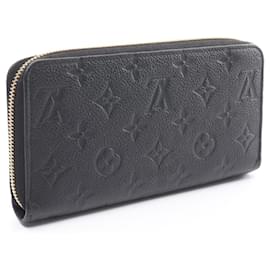 Louis Vuitton-Louis Vuitton Monogram Empreinte Zippy Wallet  Leather Long Wallet-Black