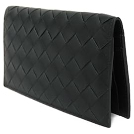 Bottega Veneta-Bottega Veneta Dark Green Long Wallet-Dark green