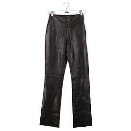 Jean Louis Scherrer Straight leather pants Black