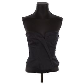Thierry Mugler Corset de seda Preto