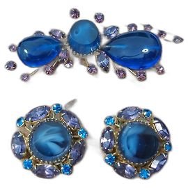 Autre Marque Ensemble vintage Hattie Carnegie Bleu foncé