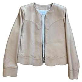 Sandro leather jacket Beige