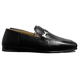 Hermès-HERMES Flats T.EU 41 Leather-Black