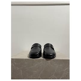 Hermès-HERMES Flats T.EU 41 Leather-Black