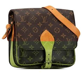 Louis Vuitton-Brown Louis Vuitton Monogram Cartouchiere MM Crossbody Bag-Brown