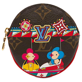 Louis Vuitton-Brown Louis Vuitton Monogram Vivienne Christmas Animation Bumper Cars Round Coin Purse-Brown