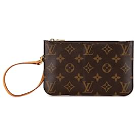 Louis Vuitton-Brown Louis Vuitton Monogram Neverfull Pouch-Brown