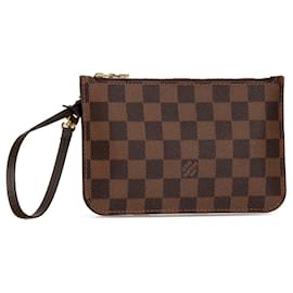 Louis Vuitton-Brown Louis Vuitton Damier Ebene Neverfull Pochette Pouch-Brown