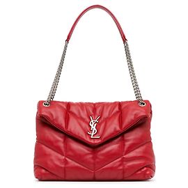 Borsa a spalla Medium LouLou Puffer rossa Saint Laurent Rosso
