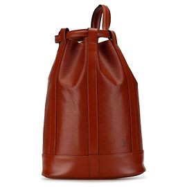 Brauner Louis Vuitton Epi Randonnee PM Rucksack Braun