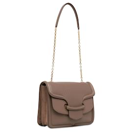 Alexander Mcqueen-Brown Alexander McQueen Textured Leather Heroine Shoulder Bag-Brown