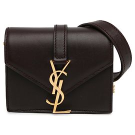 Mini bolsa transversal de couro de bezerro monograma Candy Saint Laurent vermelha Vermelho