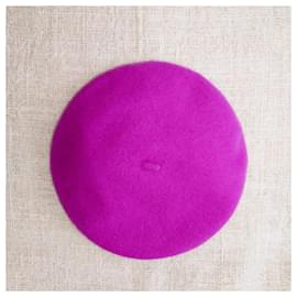 Autre Marque-Pink wool beret-Fuschia