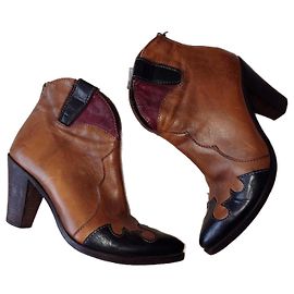 Autre Marque Botas de cowboy de couro Emanuela Passeri Marrom