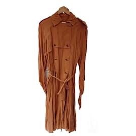 Zara-Long brown trench coat-Bronze