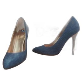 D&G Denim pumps 10cm heels Blue Cognac