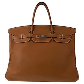 Hermès-Hermes Birkin 40 Togo Handbag Brown Silver Hardware Unisex-Brown