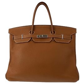 Hermès Hermes Birkin 40 Togo Handtasche Braun Silberne Hardware Unisex Braun