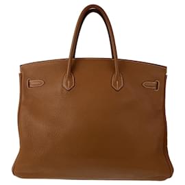 Hermès-Hermes Birkin 40 Togo Handbag Brown Silver Hardware Unisex-Brown