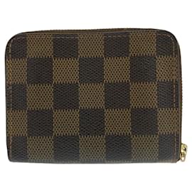 Louis Vuitton-Louis Vuitton Damier Ebene Zippy Coin Purse N60213-Brown