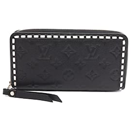 Louis Vuitton-Louis Vuitton Zippy Wallet Leather Long Wallet-Black
