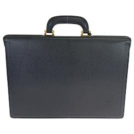 Loewe-Loewe Vintage Anagram Leather Briefcase -Black