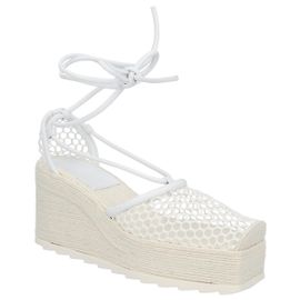 Bottega Veneta Bottes Veneta Espadrilles à Talons Élastiques Blanc