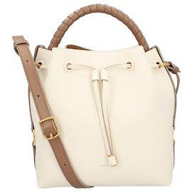 Borsa a secchiello in pelle grana Chloé Marcie bianca Bianco