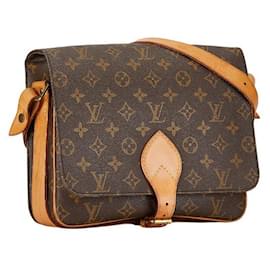 Louis Vuitton-Louis Vuitton Monogram Cartouchiere GM Shoulder Ba Brown PVC Leather-Brown