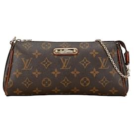 Louis Vuitton-Louis Vuitton Monogram Eva Chain Handbag Brown PVC Leather-Brown