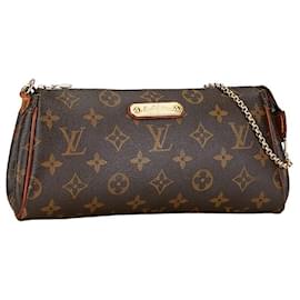 Louis Vuitton-Louis Vuitton Monogram Eva Chain Handbag Brown PVC Leather-Brown