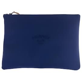 Hermès-Hermes Truth Flat GM Neobain Polyamide Clutch Bag-Blue