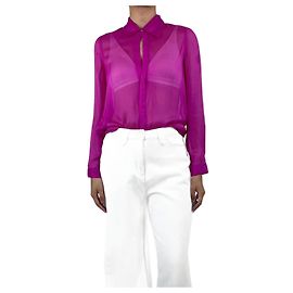 L'Agence Rosa transparente Seidenhemd - Größe XS Pink