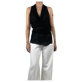 Helmut Lang Schwarzes drapiertes Oberteil - Größe S Schwarz