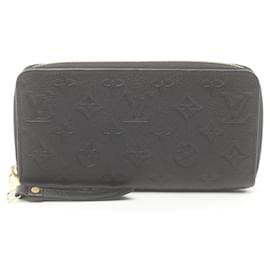 Louis Vuitton-Louis Vuitton Zippy Wallet Leather Long Wallet-Black