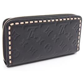 Louis Vuitton-Louis Vuitton Zippy Wallet Leather Long Wallet-Black