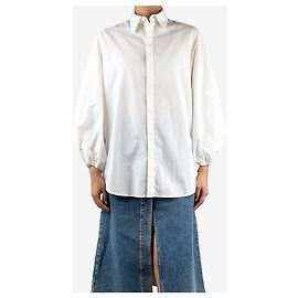 The row Camicia bianca con maniche a sbuffo - taglia UK 4 Bianco
