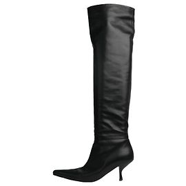 The row Black leather knee-high boots - size EU 39.5 Black