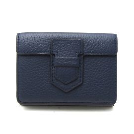 Delvaux Presse Damen Leder Geldbörse Beige Marineblau