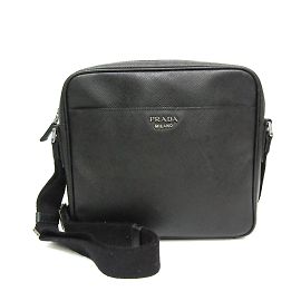 Borsa a spalla in pelle Saffiano per uomo Prada Nero