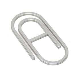 Hermès-Hermes Trombone Sirage Men's Metal Money Clip-Silvery