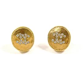 Chanel-Chanel Coco Mark Gold Stud Earrings-Golden